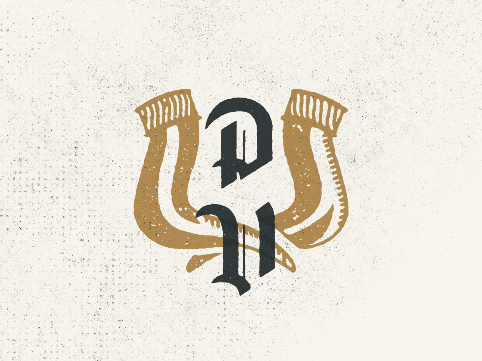 Brewing something fun (wip) blackletter branding horns ilustration logo p packaging texture v