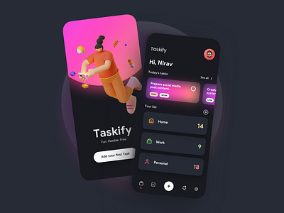 Task Management App 3d app application design illustration ios management sketch task ui ux