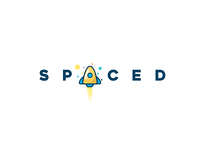 SPACED - Logo brand bright contest design identity logo rocket space spaced to the moon young