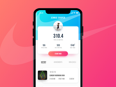 Nike Run App app application branding design fitness iphone mobile nike run sport ui ux