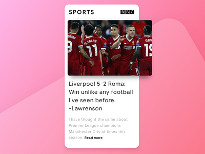 Liverpool vs Roma app bbc design football liverpool match news salah sports ui us