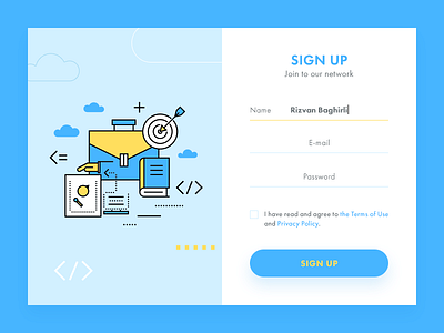 Daily UI | 001 — Sign Up Page 001 daily daily 100 dailyui flat design sign up