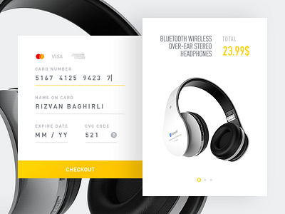 Daily UI | 002 — Credit Card Checkout Form checkout daily ui form music ux yellow