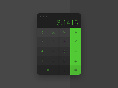 Daily UI | 004 — Calculator 004 app. daily calculator dailyui dark everyday green ui