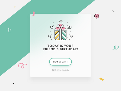 Daily UI | 016 — Pop-up birthday blur cake daily daily ui gift green pop up