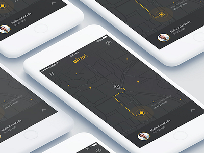 Daily UI | 020 — Location Tracker app daily dark location map taxi tracker uber ui