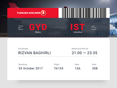 Daily UI | 024 — Boarding Pass