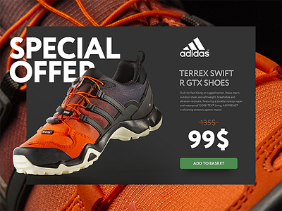 Daily UI | 036 — Special offer adidas daily offer shoe special ui ux