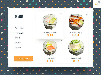 Daily UI | 043 — Food Menu 043 daily menu pattern sushi ui