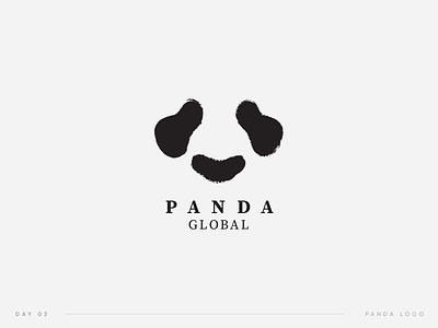 Daily Logo Challenge | 03. Panda Logo animal black challenge daily global logo panda simple