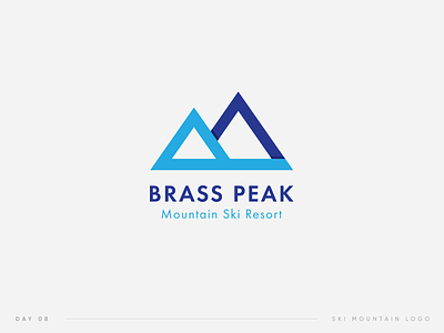 Daily Logo Challenge | 08. Brass Peak. Ski Mountain Logo 08 bp challenge daily logo mountain peak ski symbol