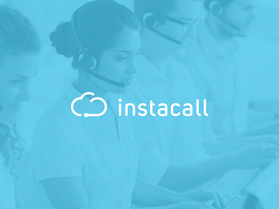 Instacall Logo blue call center centre cloud cloud logo company information telephony