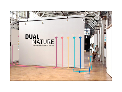 Dual Nature Art Exhibit Wall Navigation (Environmental Piece 2) branding environmental design event campaign graphic design rebranding visual system