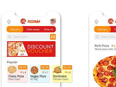 Pizza Online Order app design mobile mobile app online pizza pizza pizza order ui ux