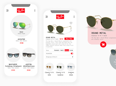 Exploration - RayBans online store design glasses mobile mobile app raybans shades ui ux
