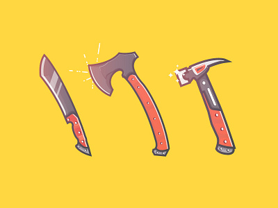 Tool Kit #1 axe hammer icon illustration knife stroke tool weapon