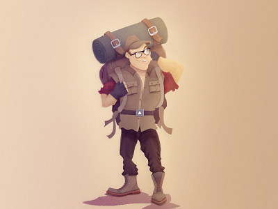 Mountain Trekker adventure camper character characterdesign explore fromsketch illustration illustrator photoshop trekker