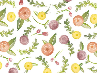 Wedding Suite Pattern flowers illustration pattern wedding