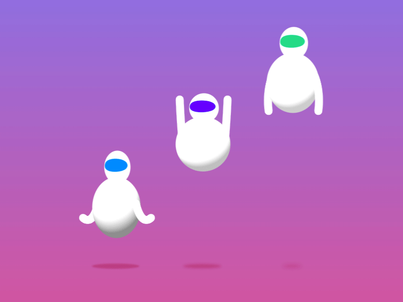 Jumping Robots in Purple after effects animation illustration robots squish