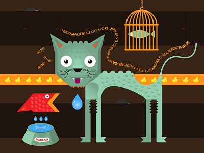 Gato Maltês design illustration vector