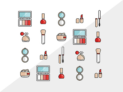 Set of icons icons makeup pattern