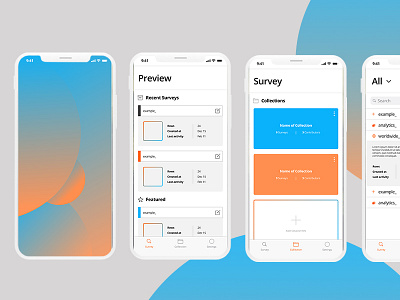 Survey App app blue figma gradient iphone orange survey
