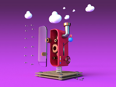 I is for imagination c4d i illustration imagination letter typography