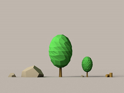 Forest 3d c4d illustration lowpoly tree