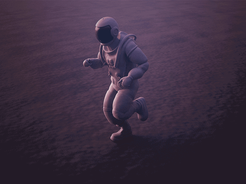 Running Space Man 3d animation c4d cinema 4d gif illustration sci fi space