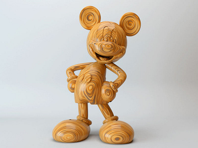 Mickey Mouse - wood shader 3d arnold c4d cinema 4d illustration mickey mouse model