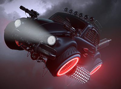 Steampunk VW Beetle Hero Car aftereffects c4d cinema4d redshift3d
