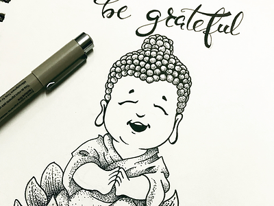 Little Buddha doodle doodle grateful happiness little buddha