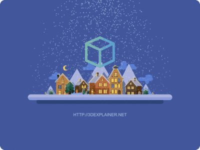 Christmas Winter Logo Reveal ae animation blue cartoon christmas cold flat houses logo new year snow xmas