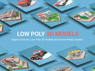 Low Poly 3D Models 3d 3d models low poly low poly low poly buildings low poly car low poly city polygonal