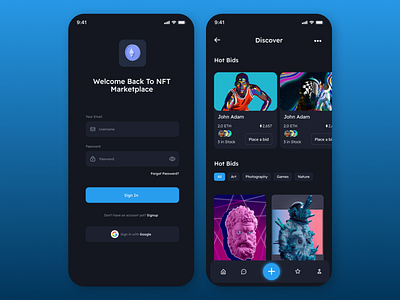 NFT MARKET PLACE APP DESIGN