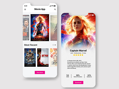 Movie App UI Design :) app design illustration logo ui ux