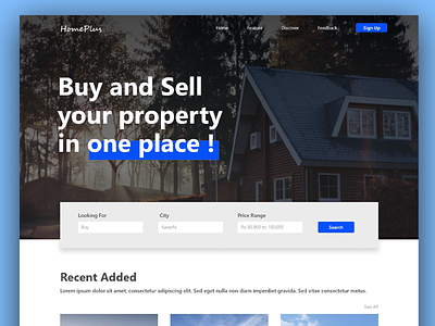Property Dealing Website 2019 trend design illustration ui ux website