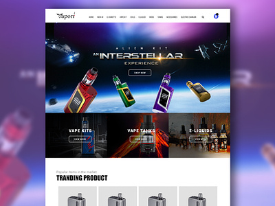 Vaping Kits Website 2019 trend branding design ui ux