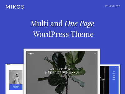 Mikos - Multi and One Page WordPress Theme clear minimal wordpress theme