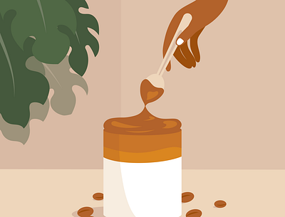 Dalgona Coffee brown coffee coffee bean coffee illustration dalgona dalgona coffee dalgonaillustration feminine design feminine illustration food illustration food illustrator instagram illustration milk coffee monstera deliciosa plants vectorart