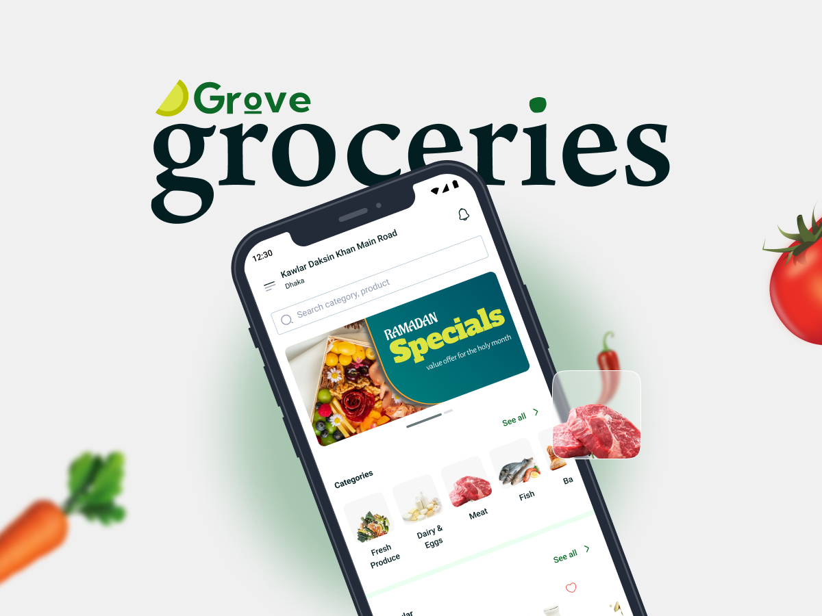 Grove Groceries App by Md. Sadman Sakib jisan on Dribbble