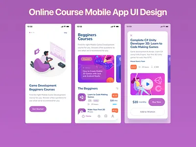 Online Courses UI Design - Education Mobile App app app design app ui courses e learning education app edunation elearning gaming learning ios app ios mobile app learn app learning platform lesson app mobile app online course online study ui ui ux ux