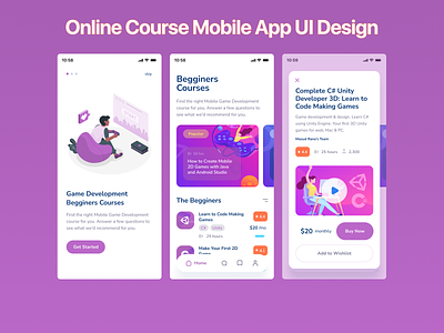 Online Courses UI Design - Education Mobile App