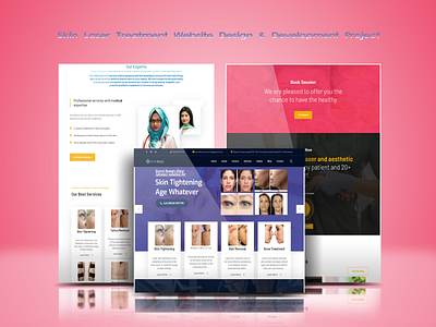 Skin Treatment Clinic Website Design & Development Project beautiful lady beauty beauty center beauty clinic beauty services clean doctor homepage hospital landing page laser minimal website modern website sharp website skin care spa ui uidesign web webdesign