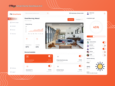 Smart Home Dashboard UI Design using Figma