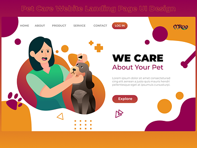 Pet Care Service Website Landing Page UI Design