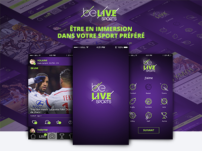 BeLive - Vivez les emotions du live live ui design ux design