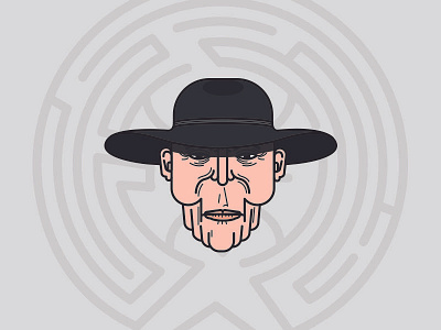 Mister Westworld drawing fan flat illustration sf ui vector western