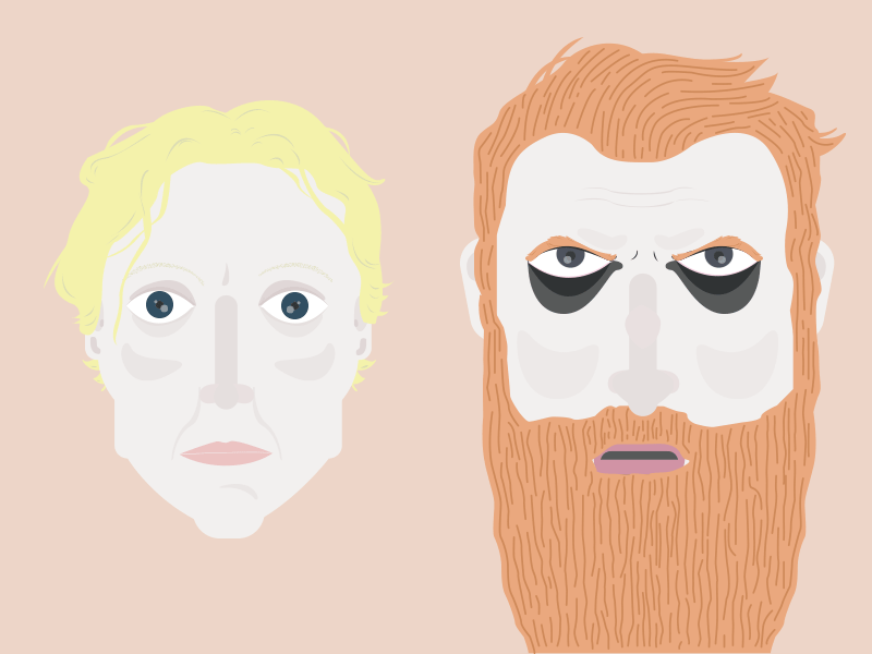 Mister Brienne & Tormund animation character color drawing flat games of thrones gif illustration love serie vector
