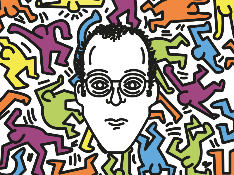 Mister Haring art character colors creative drawing fun gif graphic illustration keith haring portrait vector